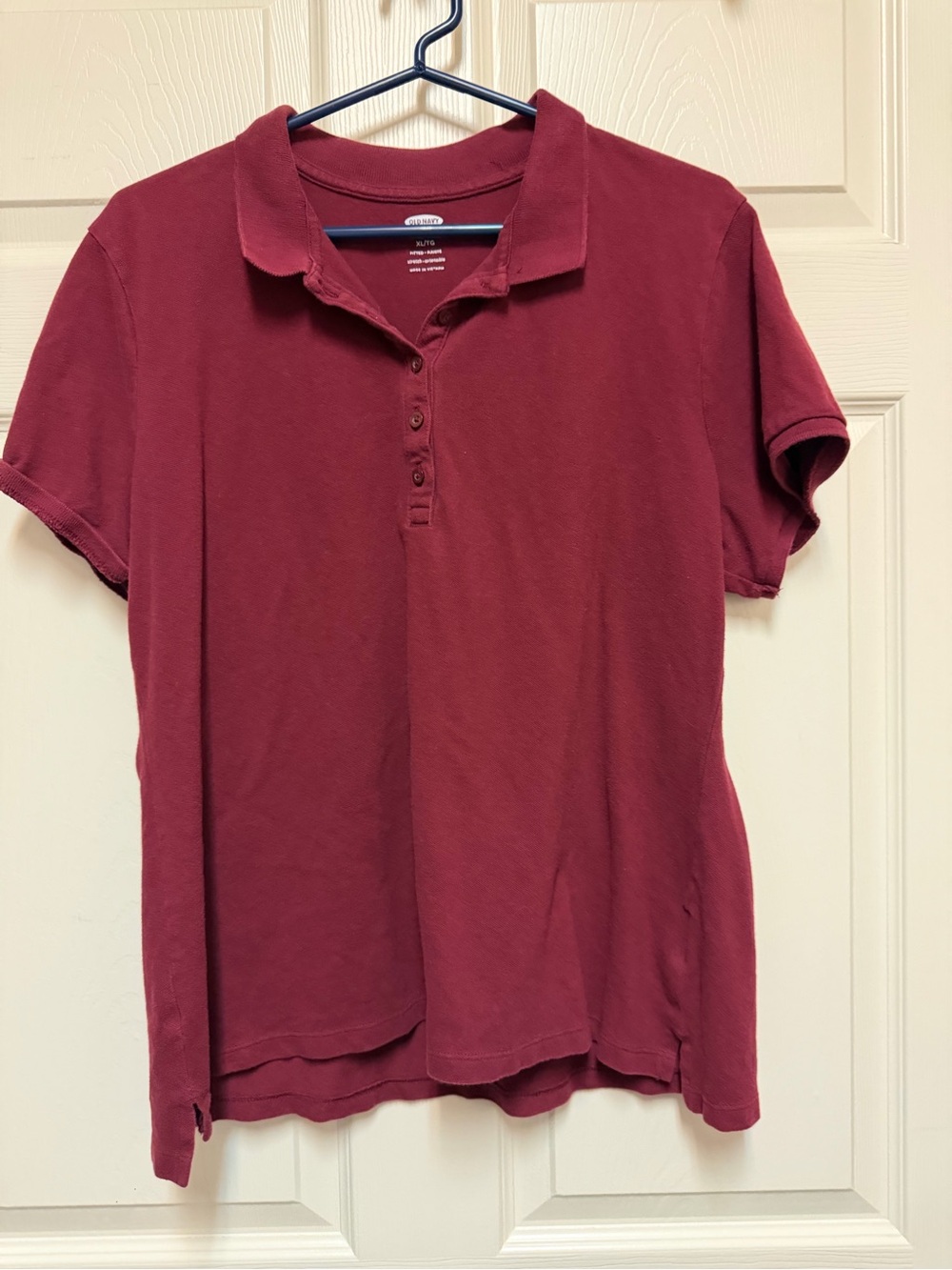 Old Navy Women's Burgundy Short-Sleeve Polo